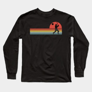 Retro Cricket Player Long Sleeve T-Shirt